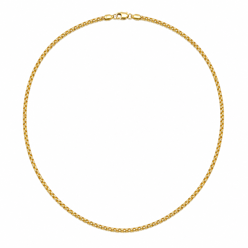 Cadena Veneziana Box Link 2.45mm en Oro Amarillo 14k