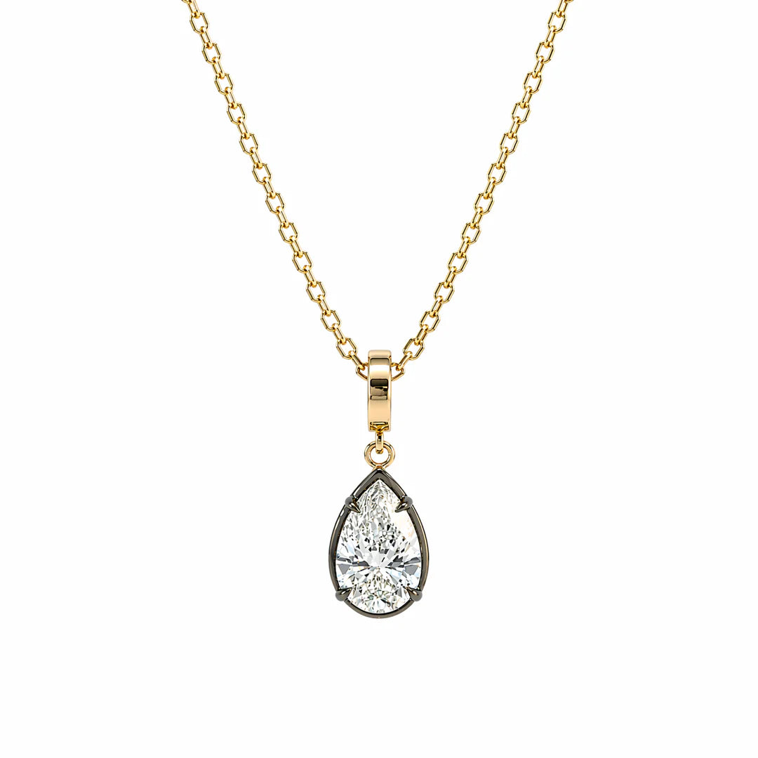 Charm Gota con Diamante de Laboratorio en Oro 14k
