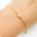 Pulsera Flor con Diamantes en Oro Amarillo 14k - Oro Amarillo