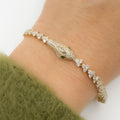 Pulsera Serpiente con Diamantes y Esmeralda en Oro Amarillo 14k - Oro Amarillo - Esmeralda