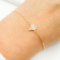 Pulsera Corazón con Diamantes en Oro Amarillo 14k - Oro Amarillo