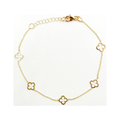 Pulsera Trébol Link en Oro Amarillo 14k - Oro Amarillo
