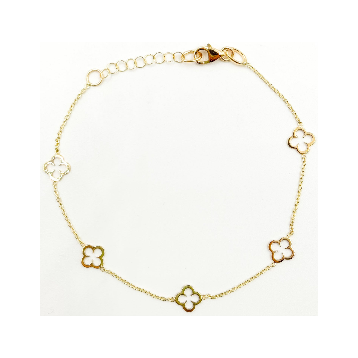 Pulsera Trébol Link en Oro Amarillo 14k - Oro Amarillo