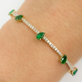 Bangle con Diamantes y Piedra de Color en Oro Amarillo 14k - Oro Amarillo - Esmeralda
