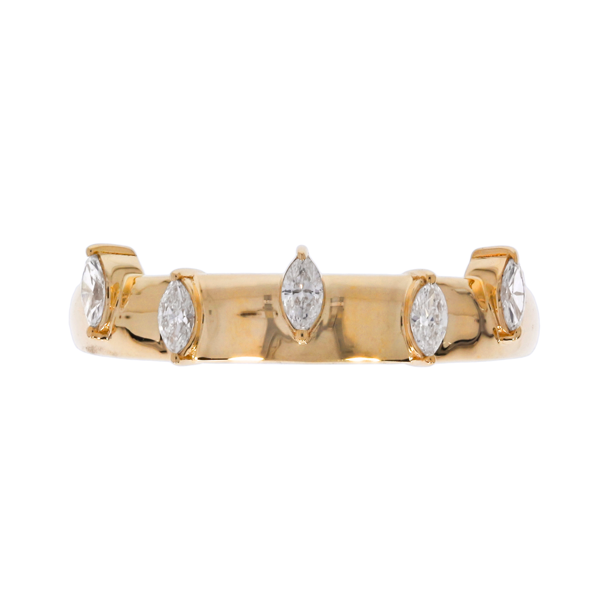 Anillo Banda con Diamantes en Oro Amarillo 14k - Oro Amarillo