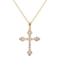 Collar Cruz de Diamantes Naturales 0.77 ct en Oro Amarillo 14k