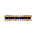 Anillo con Diamantes y Piedra de Color en Oro Amarillo 14k - Oro Amarillo - Zafiro Azul