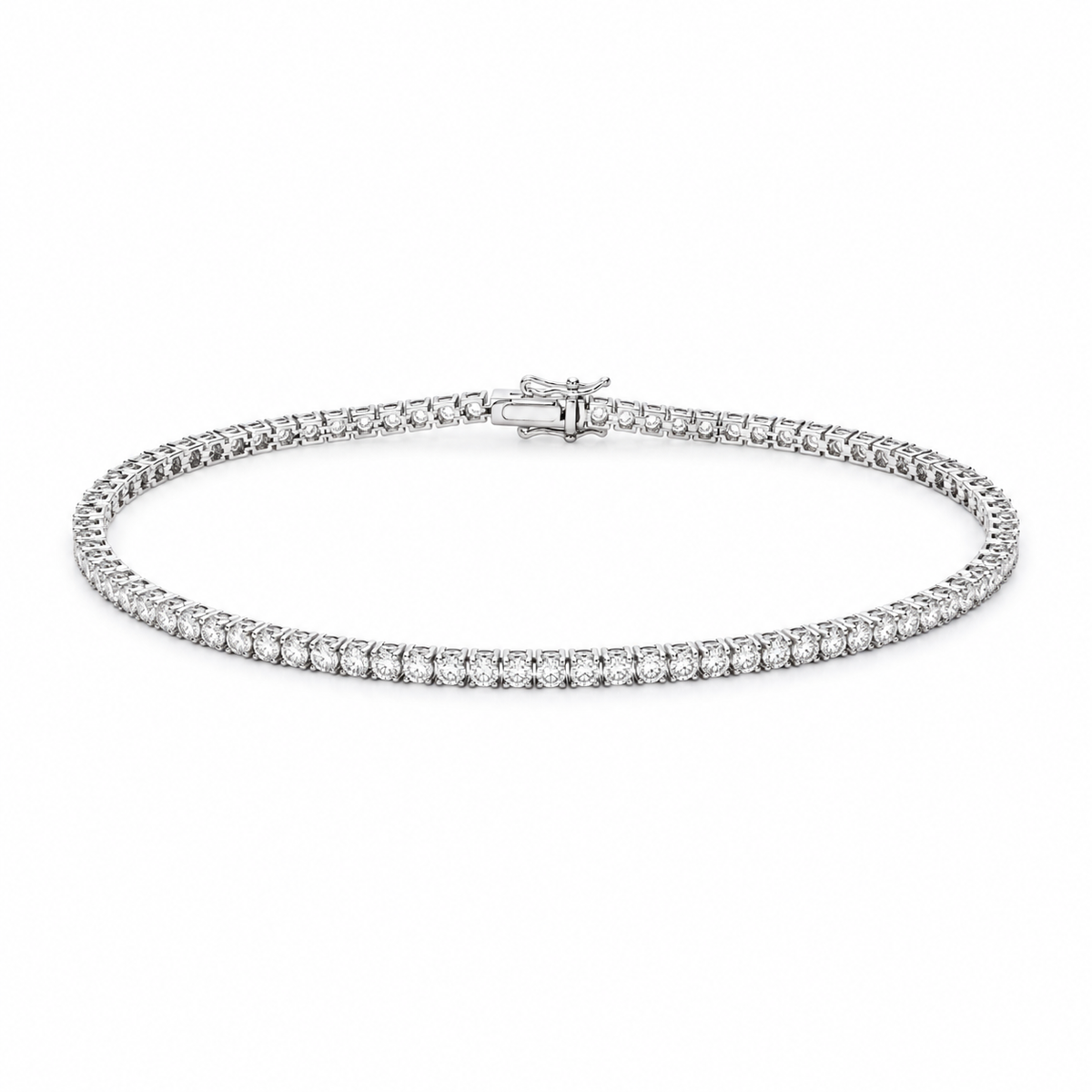 Pulsera Tennis Diamante Lab 3 ct en Oro Blanco 14k
