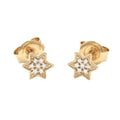 Aretes Estrella de David con Diamantes en Oro Amarillo 14k