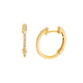 Aretes Argolla con Diamantes en Oro Amarillo 14k