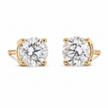 Aretes Stud Diamante Lab 2 ct Certificados en Oro Amarillo 14k