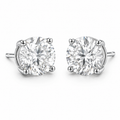 Aretes Stud Diamante Lab 2 ct Certificados en Oro Blanco 14k