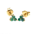Aretes con Esmeralda Corte Redondo en Oro Amarillo 14k