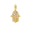 Dije Hamsa con Diamantes en Oro Amarillo 14k