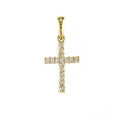 Dije de Cruz con Diamantes en Oro Amarillo 14k