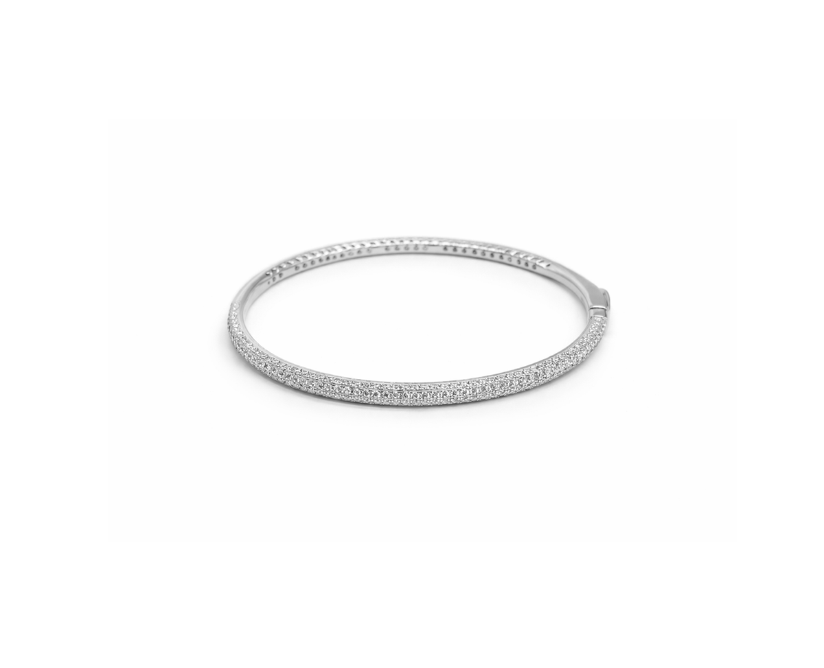 925 STERLING SILVER BRACELET BANGLE CZ