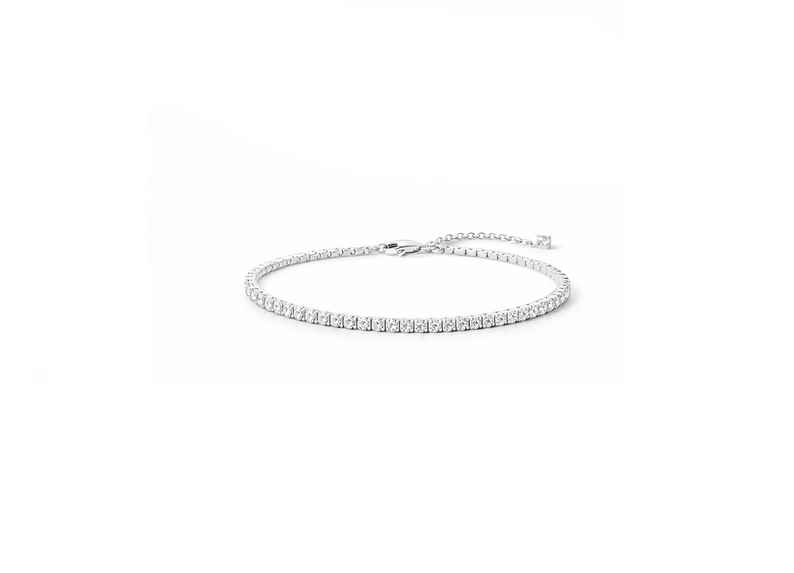 925 STERLING SILVER BRACELET 6INCH+EXTENSION CZ