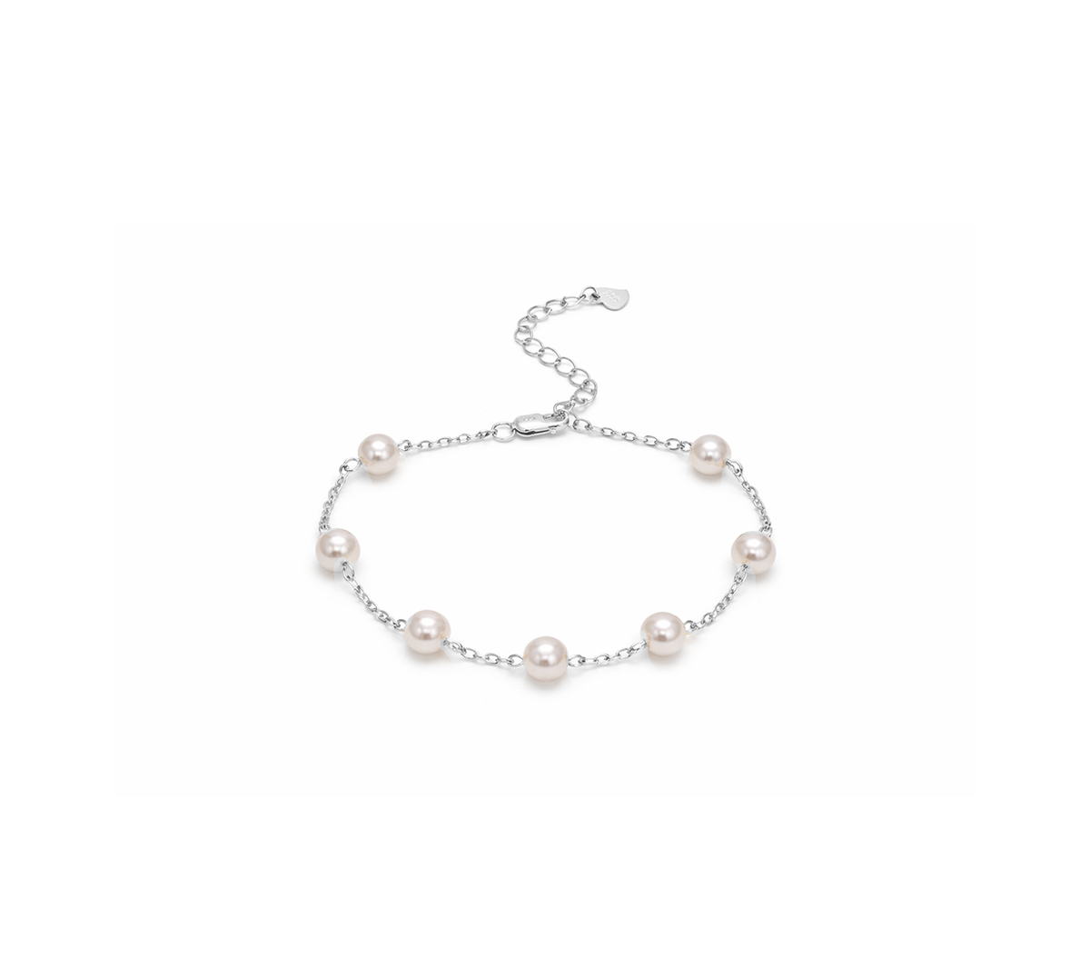 925 STERLING SILVER BRACELETS 6INCH + EXTENSION FRESH WATER PEARL