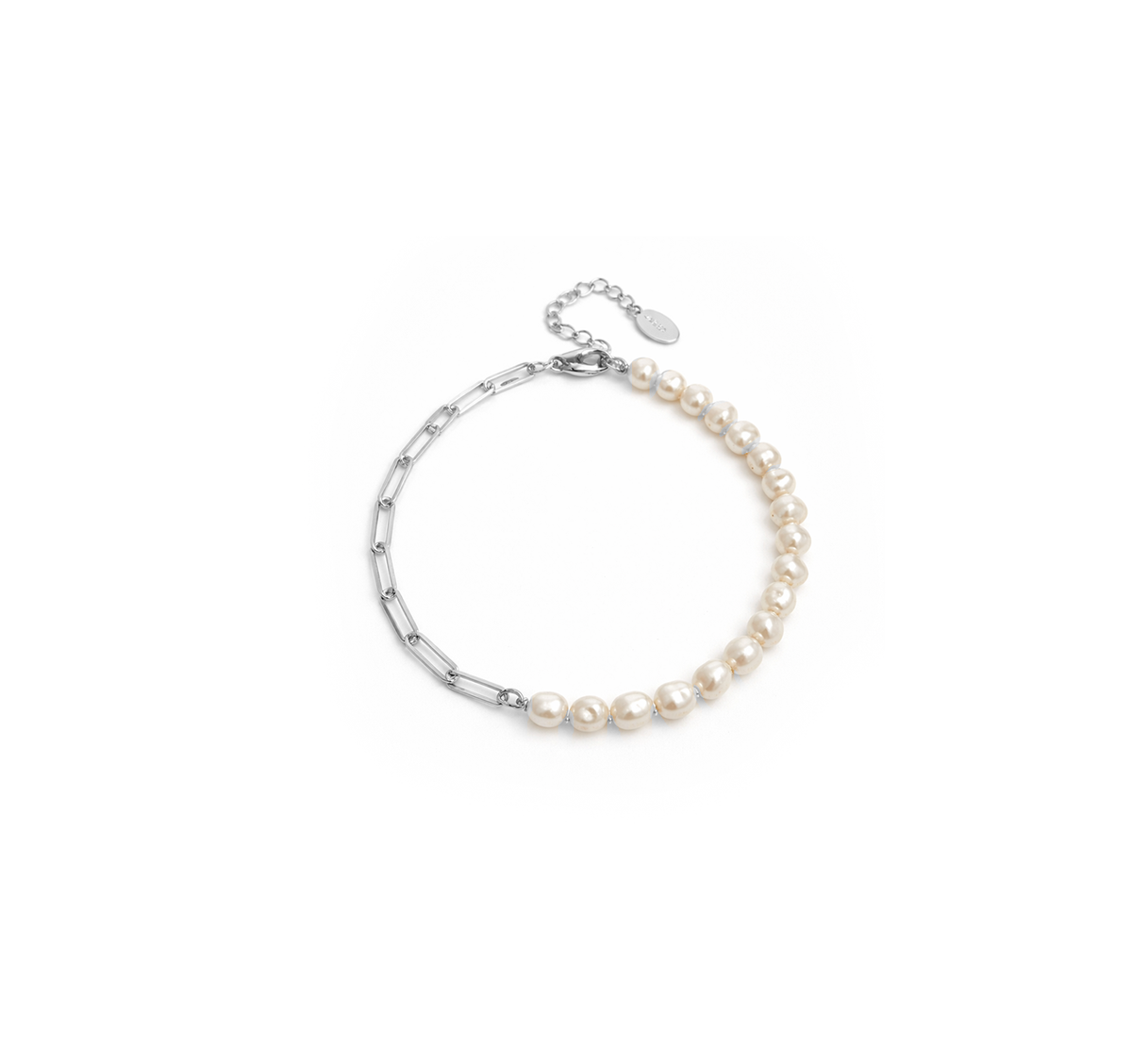 925 STERLING SILVER BRACELET FRESH WATER PEARL 6INCH + EXTENSION