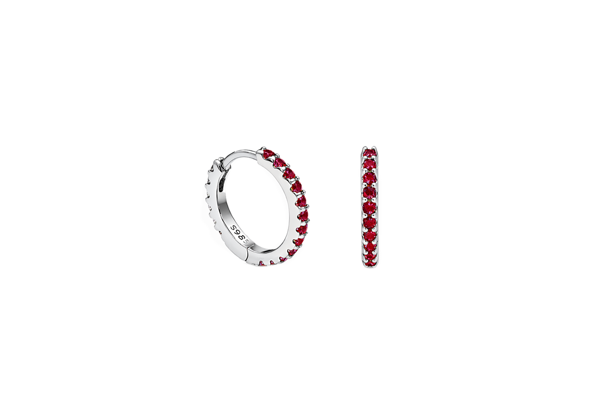 925 STERLING SILVER EARRING HUGGIES CZ WIDHT-10.00MM HEIGHT-13.00MM THICKNESS-1.00MM
