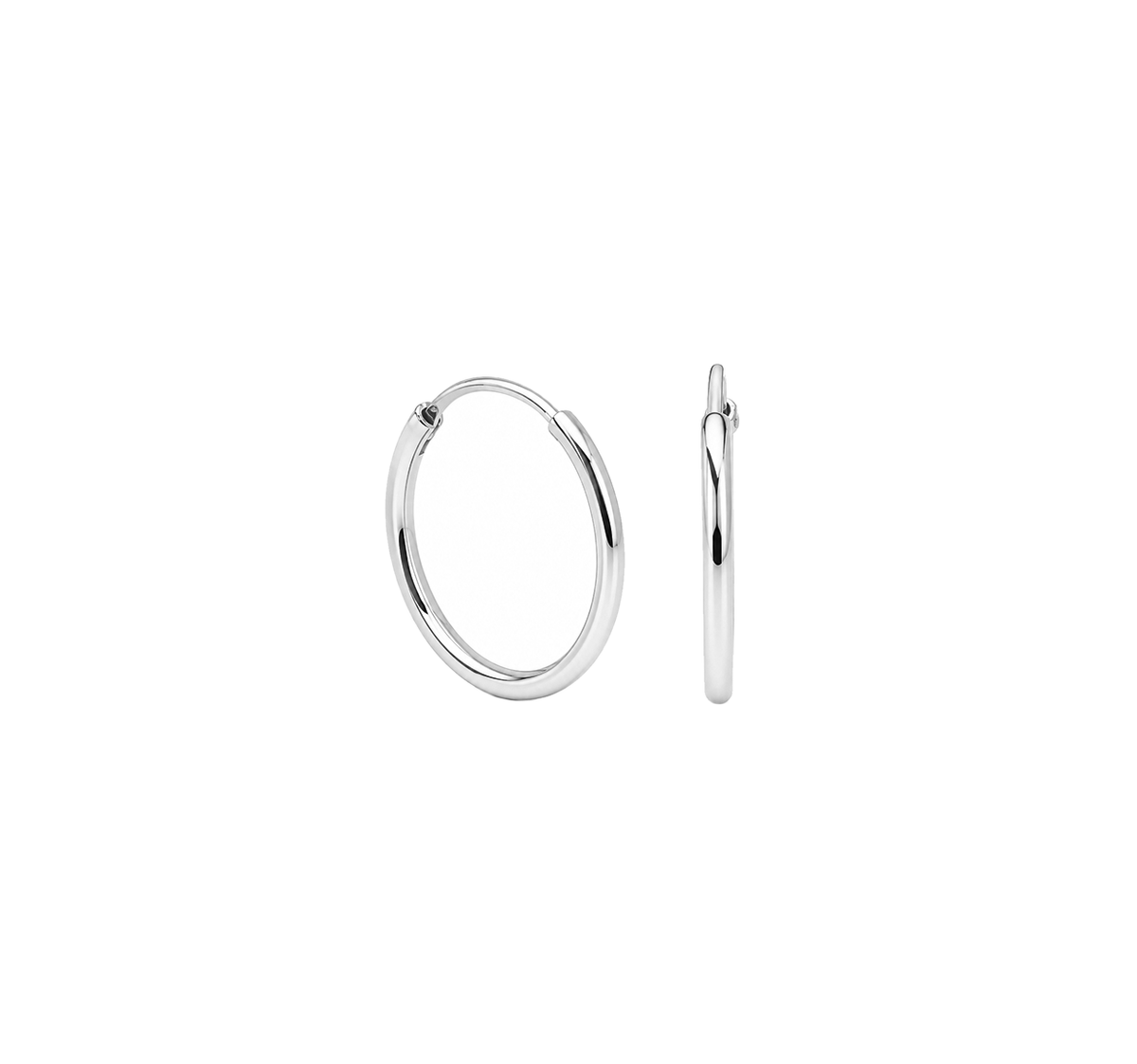 925 STERLING SILVER EARRING HUGGIES PLAIN WIDTH-20.12MM HEIGHT-19.74MM THICKNESS-1.52MM