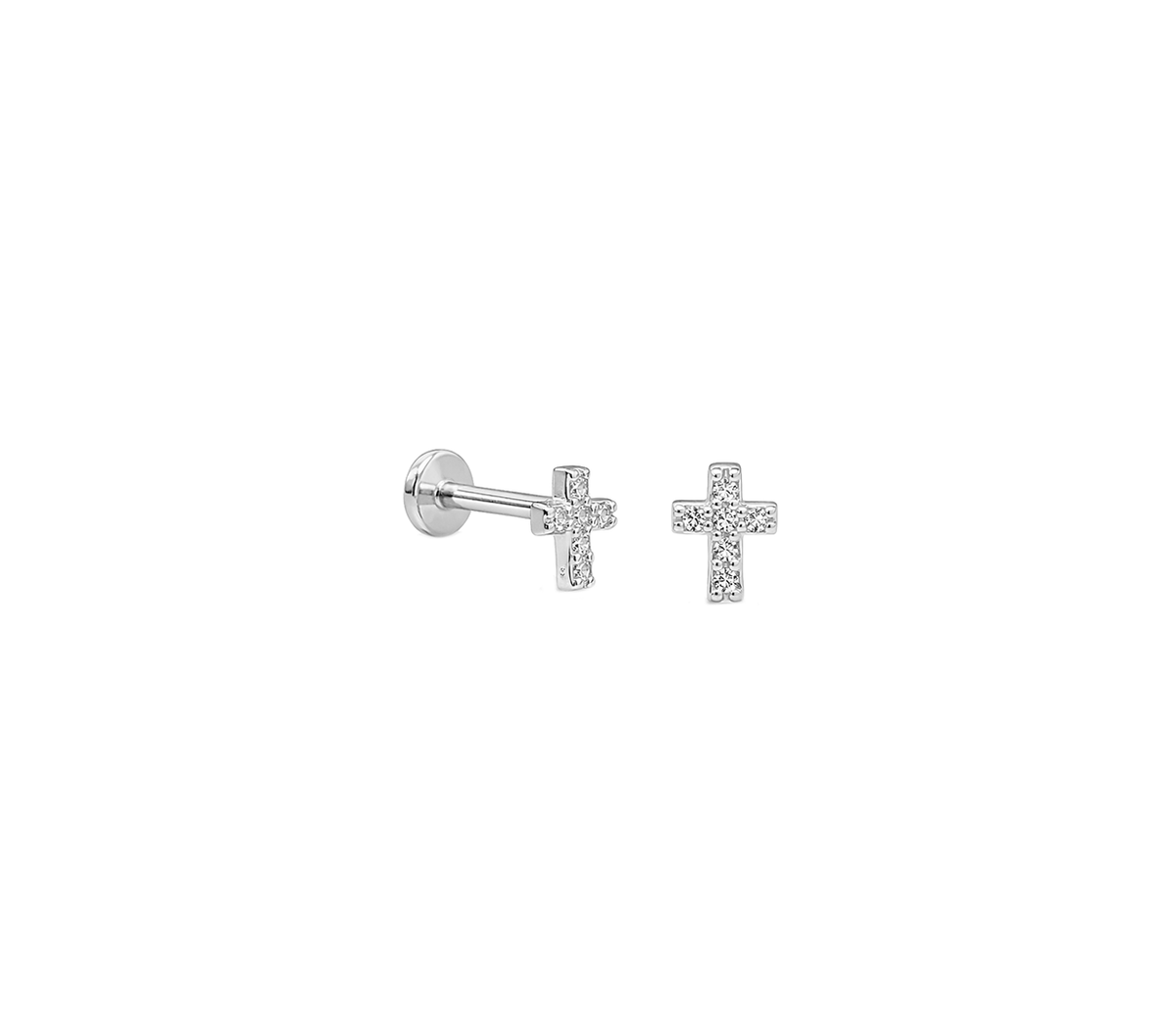 925 STERLING SILVER EARRING CZ SCREWBACK WIDTH-4.42MM HEIGHT-5.76MM THICKNESS-1.06MM