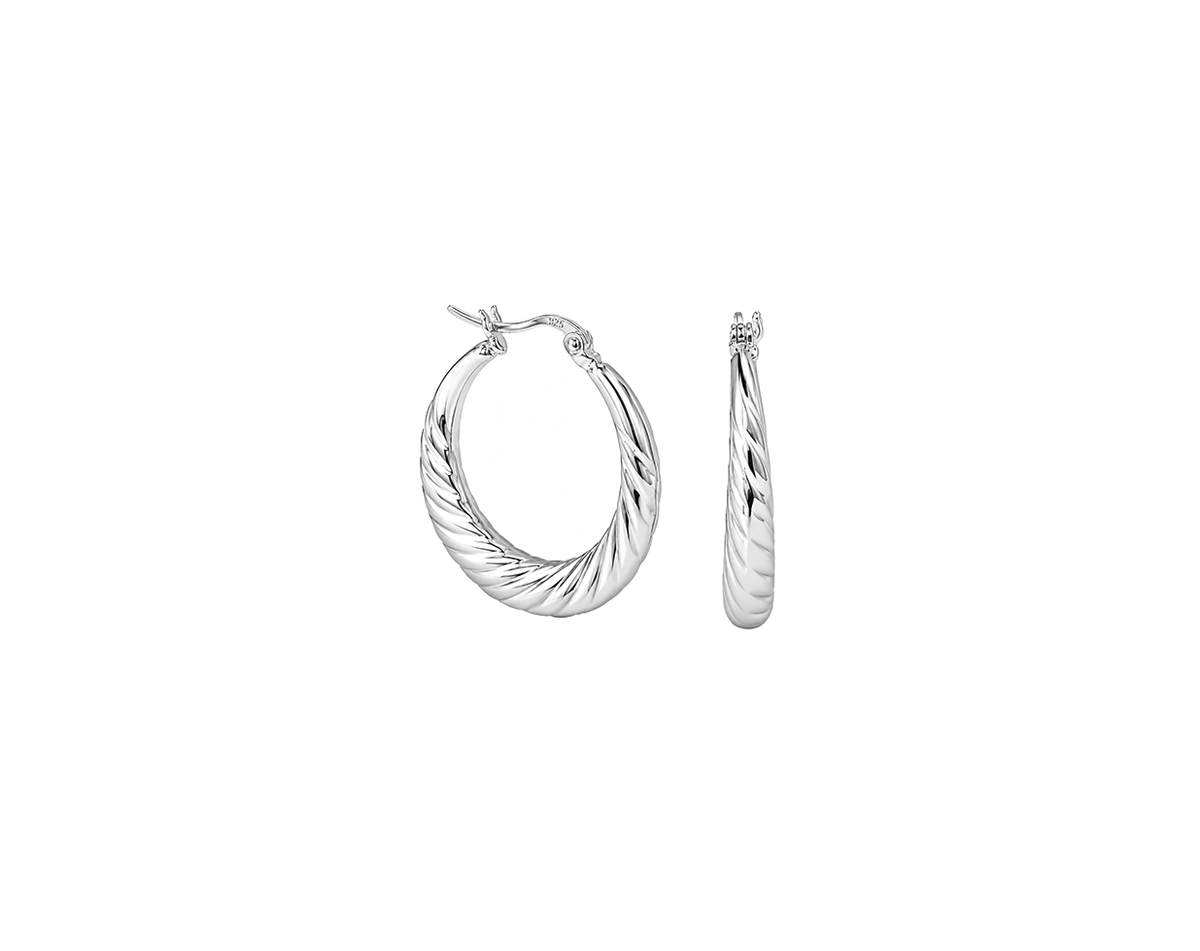 925 STERLING SILVER EARRING HOOP PLAIN WIDTH-26.55MM HEIGHT-28.59MM THICKNESS-4.70MM