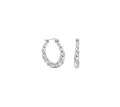 925 STERLING SILVER EARRINGS HOOP CZ WIDTH-19.05MM HEIGHT-20.49MM THICKNESS-4.05MM