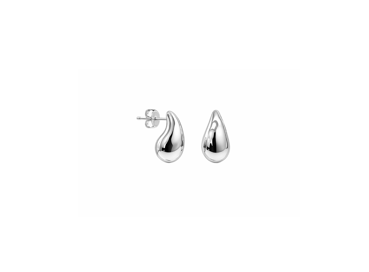925 STERLING SILVER EARRINGS STUD PLAIN WIDTH-5.67MM HEIGHT-9.99MM THICKNESS-5.72MM