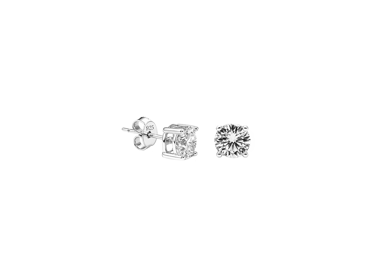 925 STERLING SILVER EARRING STUD CZ