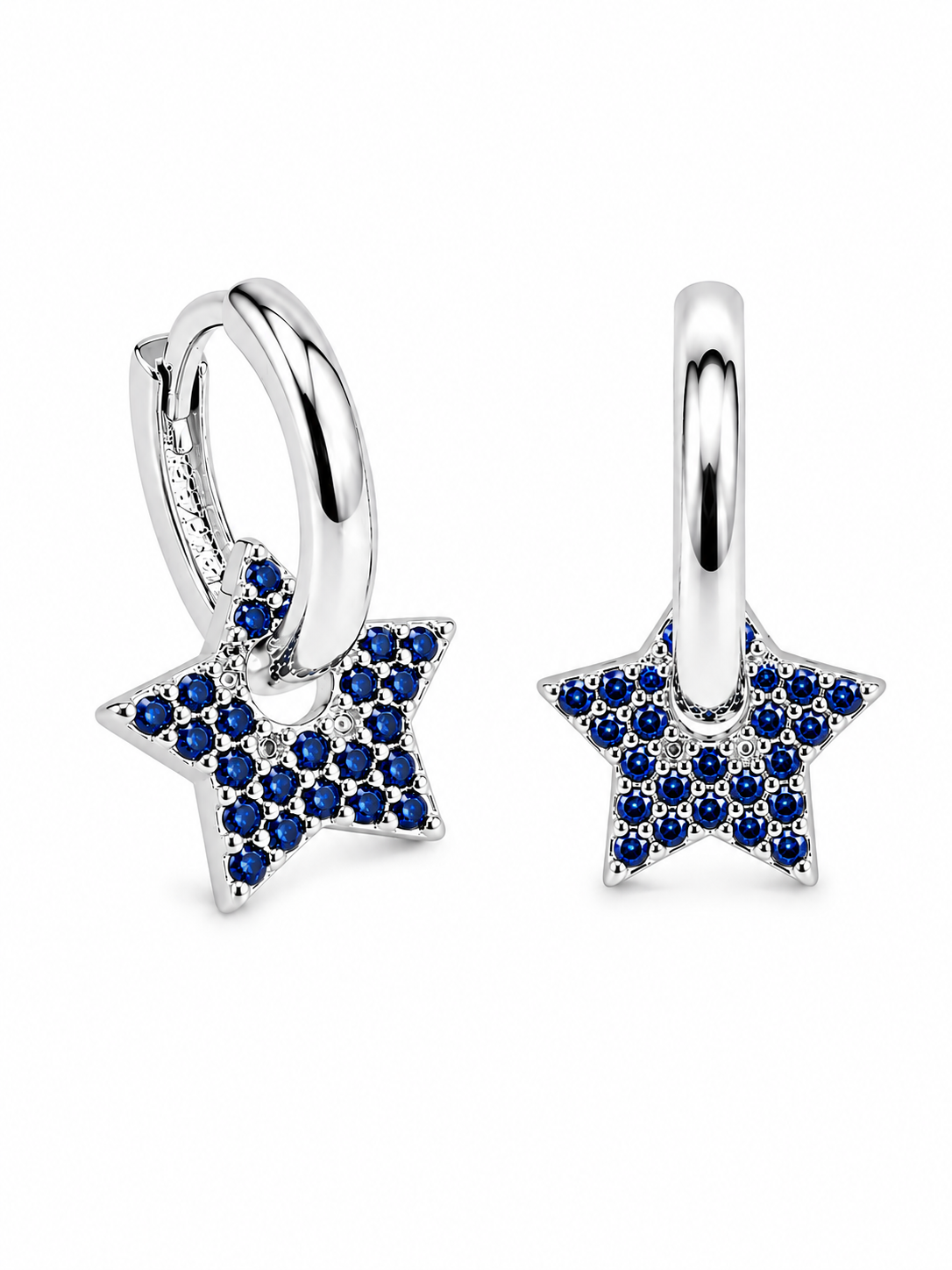 925 STERLING SILVER EARRING HUGGIES COLOR CZ WIDTH-11.69MM HEIGHT-15.77MM THICKNESS-1.87MM