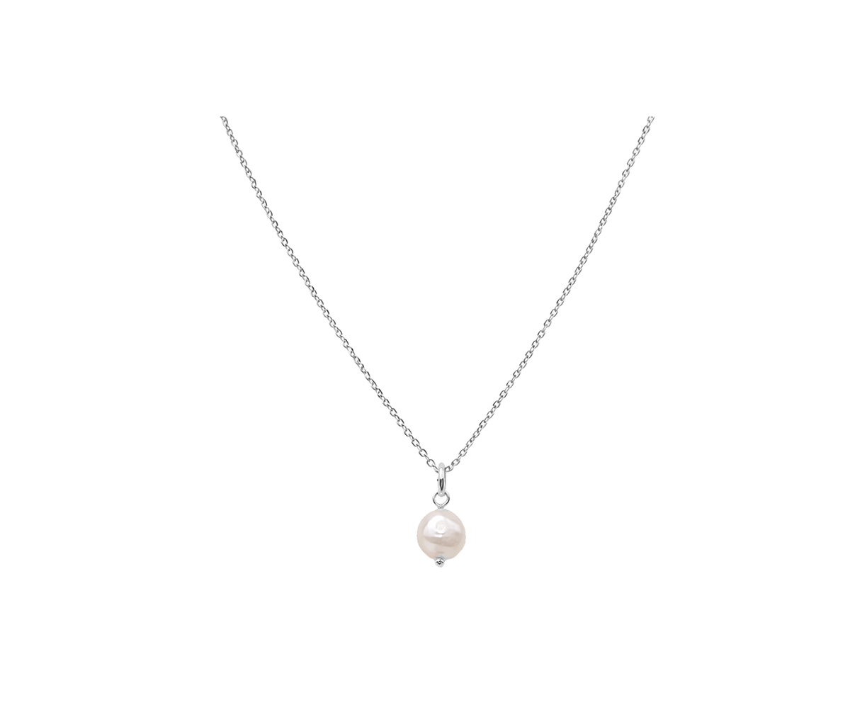 925 STERLING SILVER NECKLACES 16INCH+EXTENSION FRESH WATER PEARL PLAIN
