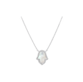 925 STERLING SILVER NECKLACE 16 INCH + EXTENSION CZ MOTHER OF PEARL