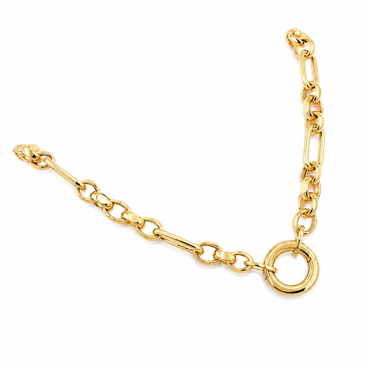 Cadena Fancy Long and Short en Oro Amarillo 14k