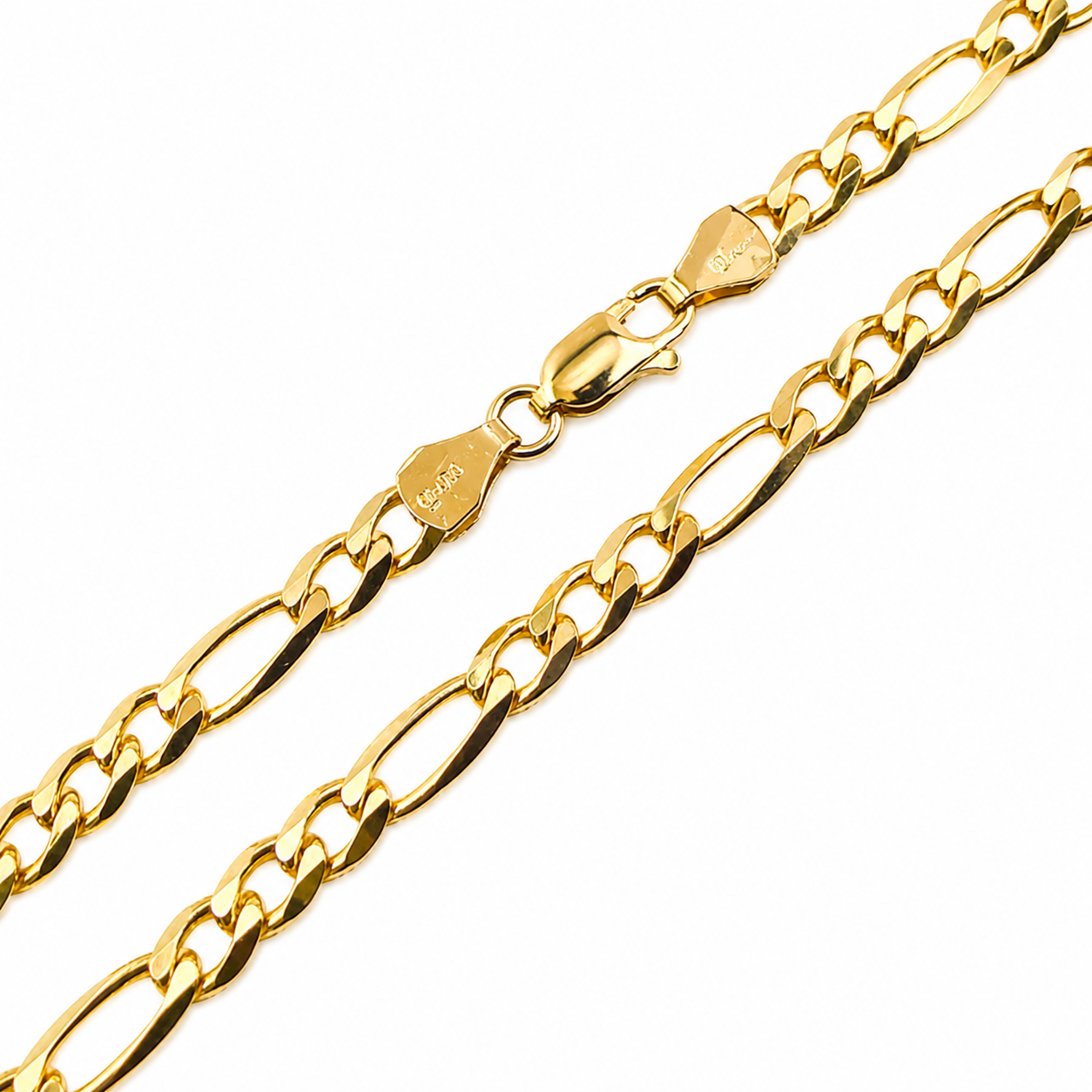 Cadena Figaro Plana en Oro Amarillo 14k
