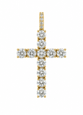 Cruz con Diamantes de Laboratorio en Oro Amarillo 14k