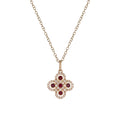 Charm Flor con Rubíes Naturales y Diamantes en Oro Sólido 14k