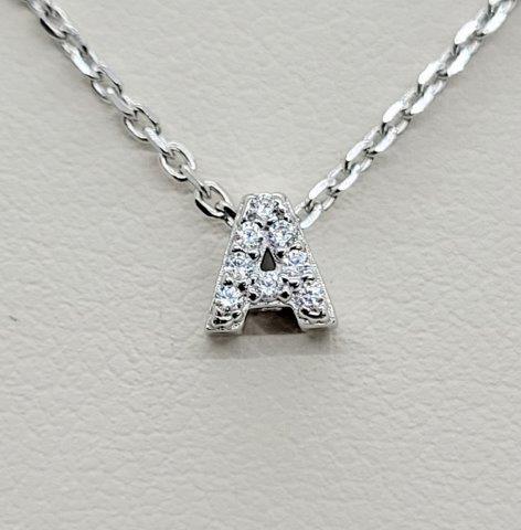 Collar de plata 925 con dije inicial A