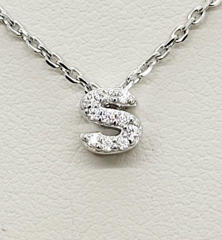 Collar de plata 925 con dije inicial S